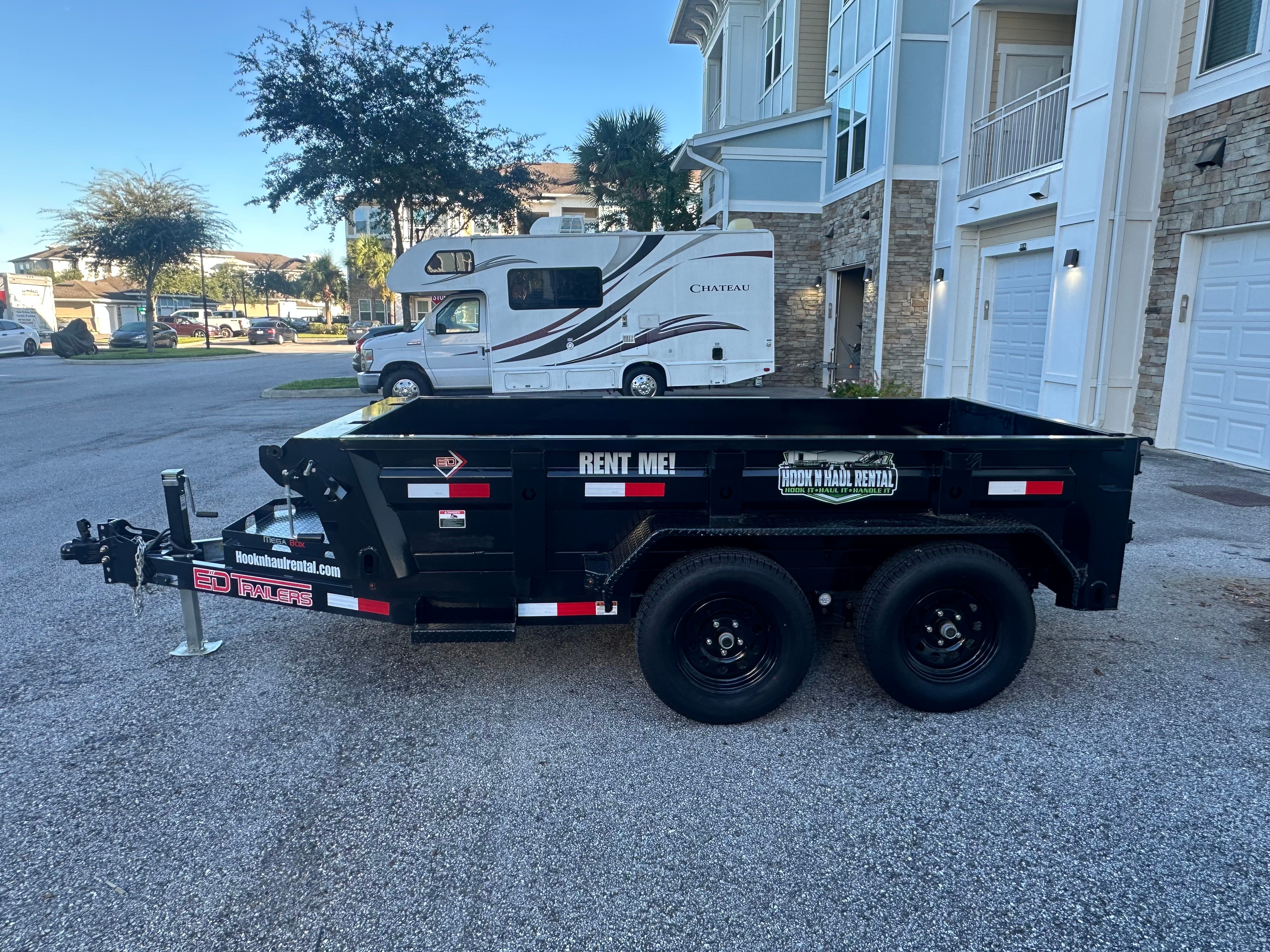 6'x10' Dump Trailer view 3 - 4,655 lbs capacity trailer for rent